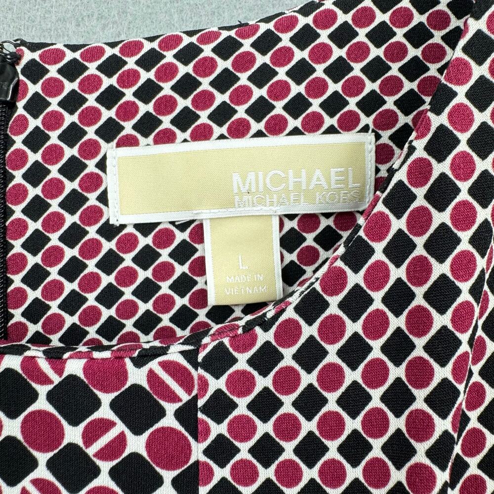 MICHAEL Michael Kors Burgundy & Black Geometric Sprint Sleeveless Spandex Dress - Picture 8 of 10